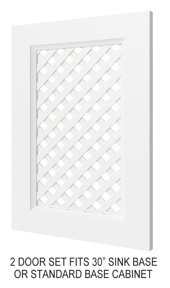 Classic White Lattice Door Set For 30