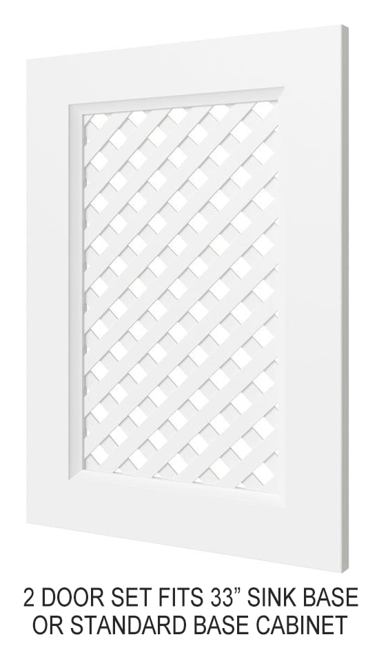 Classic White Lattice Door Set For 33