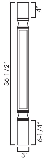 Classic White Trimmable Full Decorative Leg, 36-5X3X3 WoodCabinets4Less