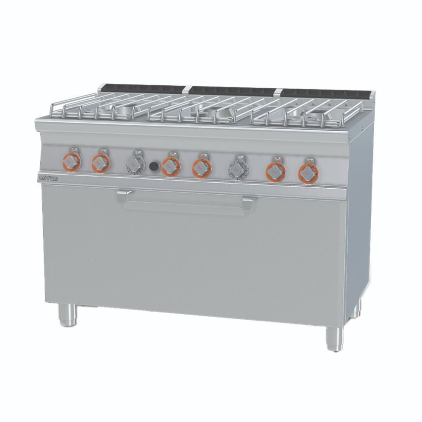 Lotus 08681250 - 6 Burner Gas Range with Full Width Gas Static Oven