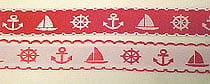 Anchor/Wheel/Sailboat Ribbon, Red Combinations