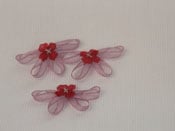 Adorable Purple Organza Bows With a Red Flower Center  