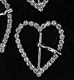 Buckle, Rhinestone Heart - 1 1/2