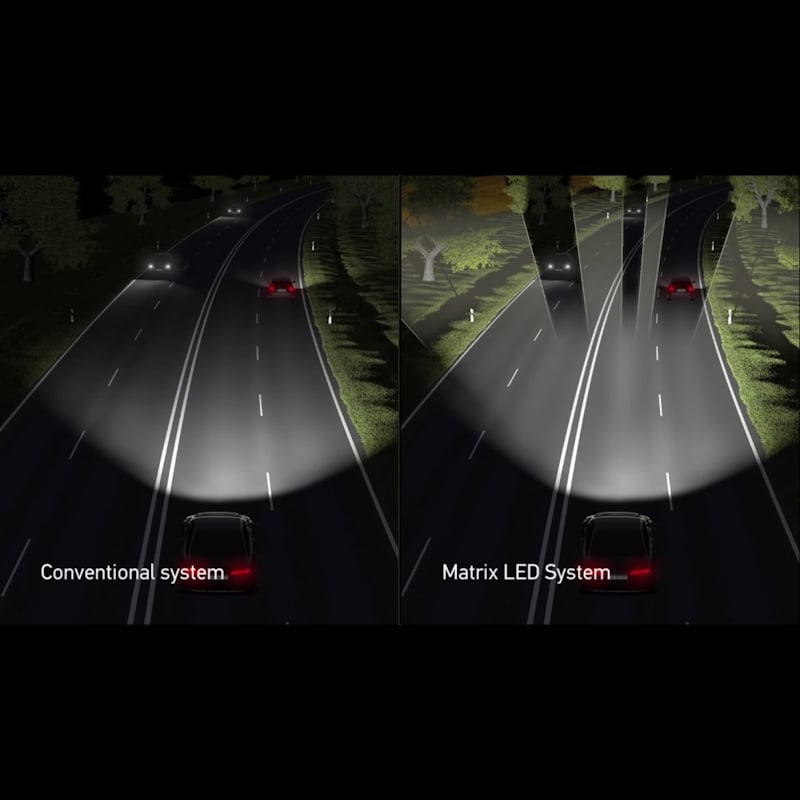 Standard High Beams vs. Matrix High Beams