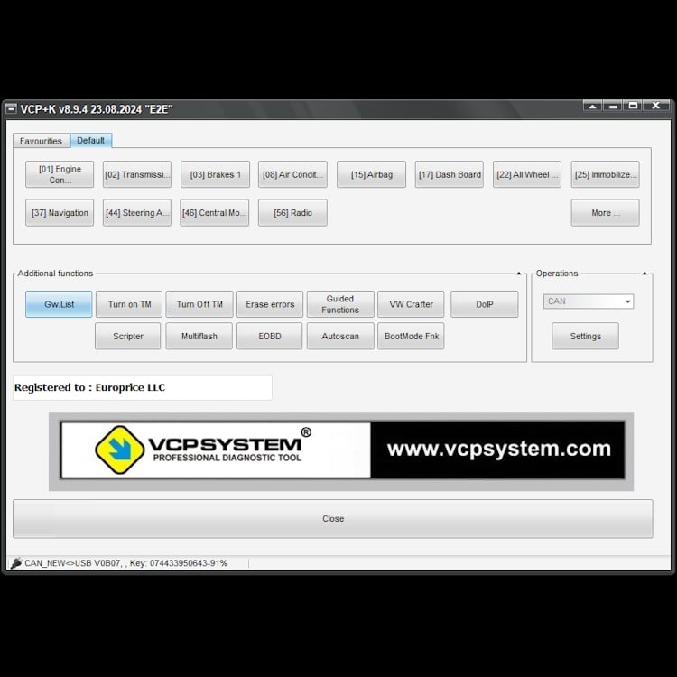 Main VCP Screen