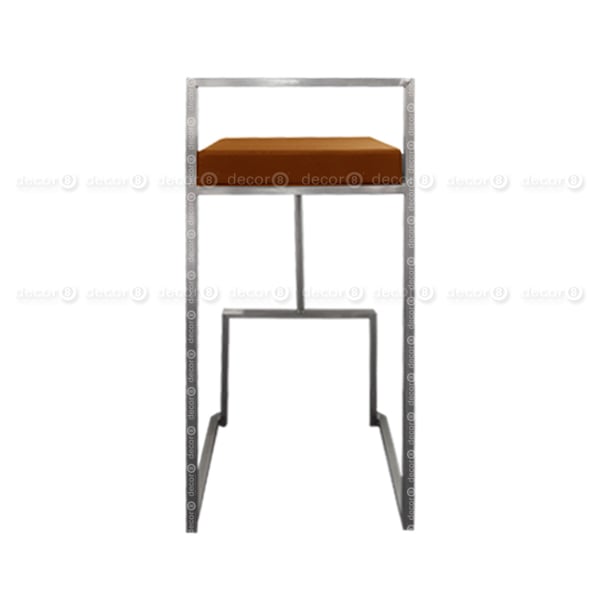 Aline Steel Barstool - Brown - Back View