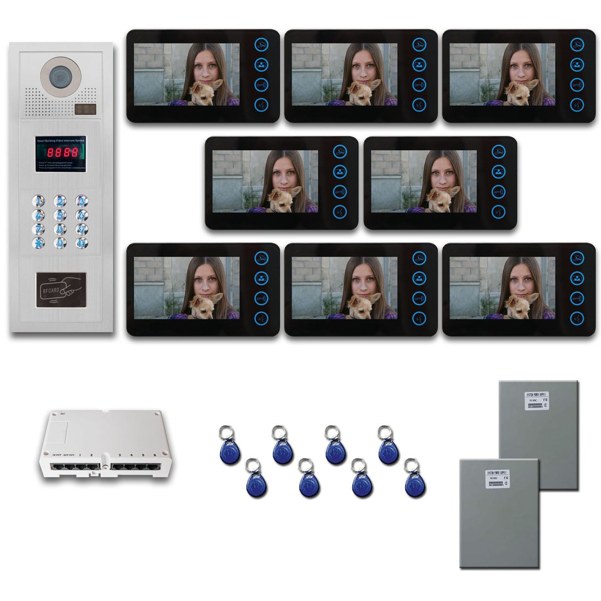 Multitenant Video Intercom Apartment Building Camera Kit
