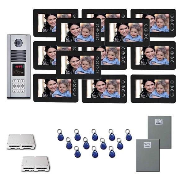 Video Entry Intercom System Doorbell Entry Camera CAT5 Kit