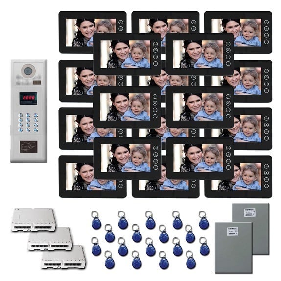 Multi Tenant Video Intercom Door Bell Entry Camera Unit Kit