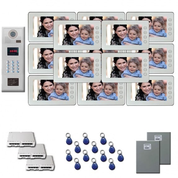 Multi Tenant Video Intercom Door Bell Entry Camera Unit Kit