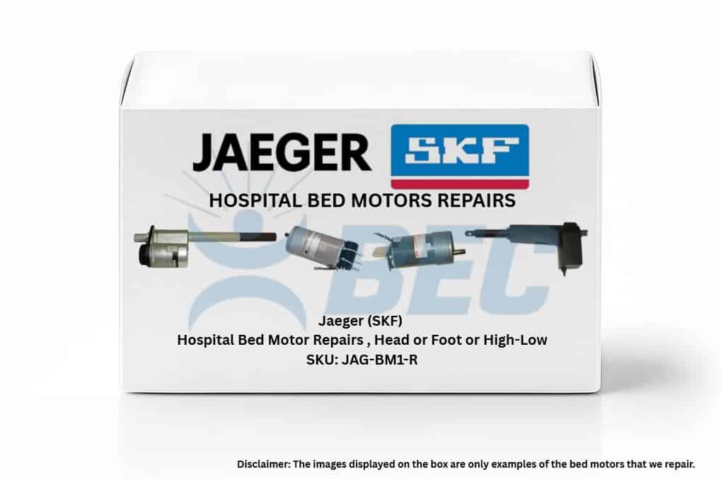 Expert Jaeger (SKF) hospital bed motor repair solutions for head, foot, and high‑low systems providing trusted diagnostics, professional refurbishment, and dependable servicing to ensure reliable patient positioning and healthcare equipment compliance.
