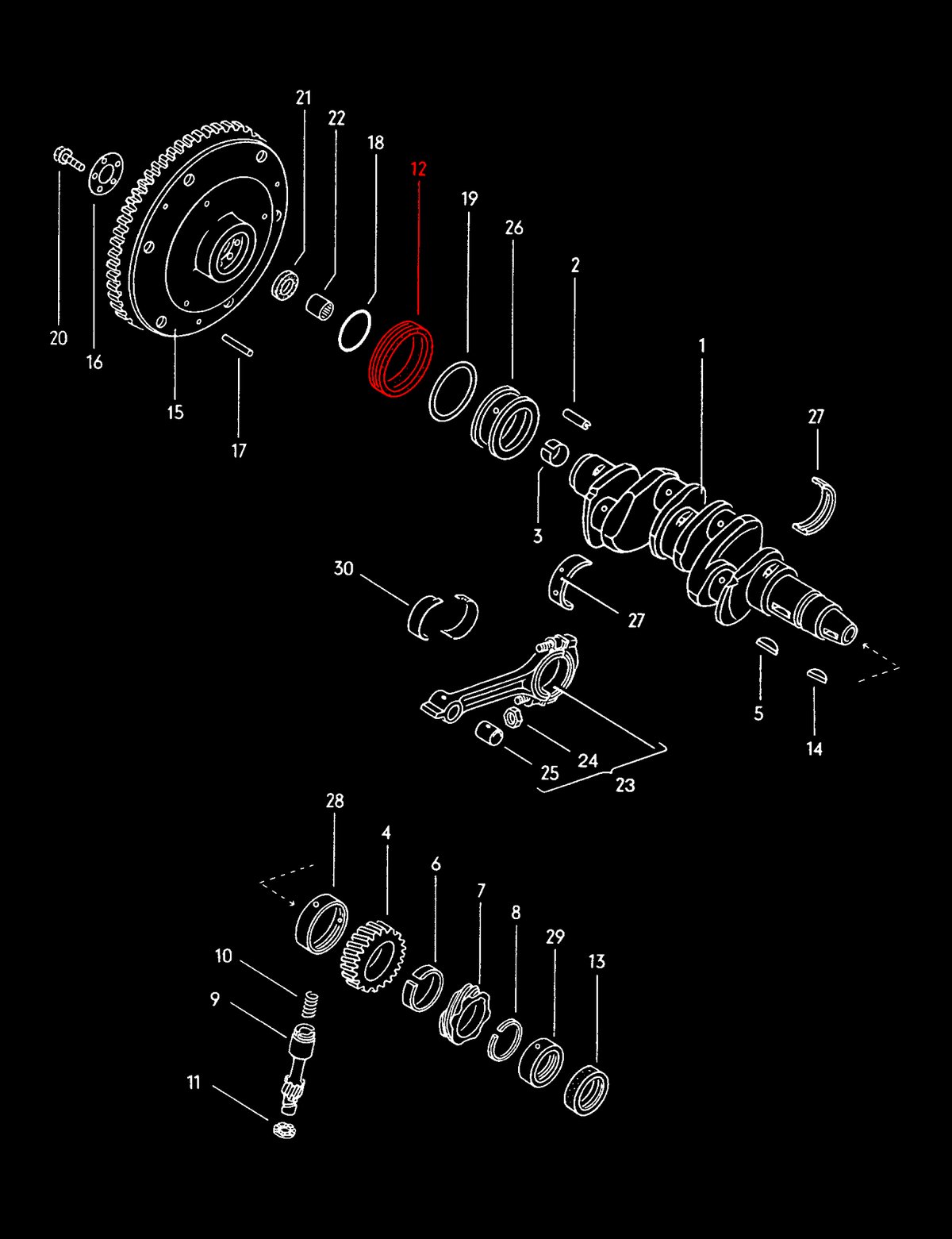 Porsche 914 Crankshaft Seal PET Location
