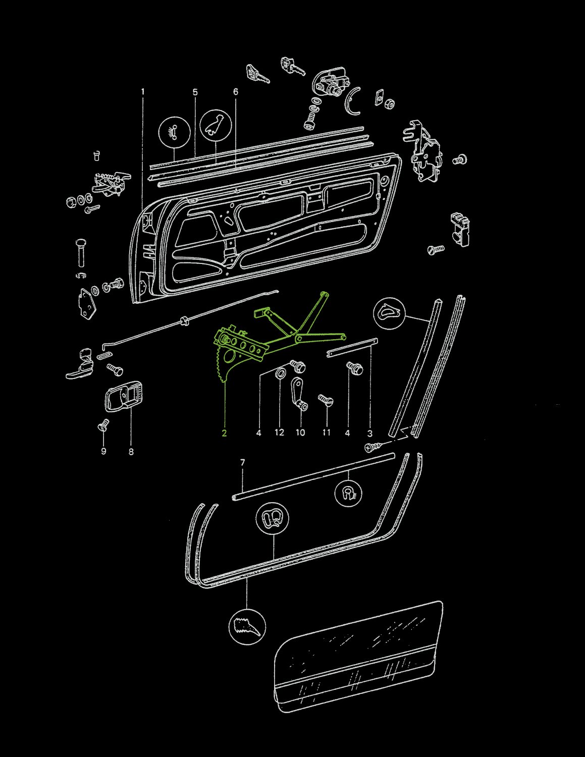Window Roller for Scissor Type Regulator PET Location
