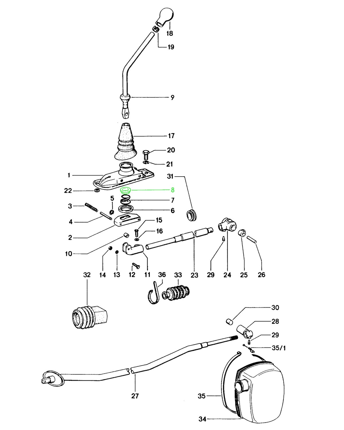 Shift Spring Guide Ring PET Location