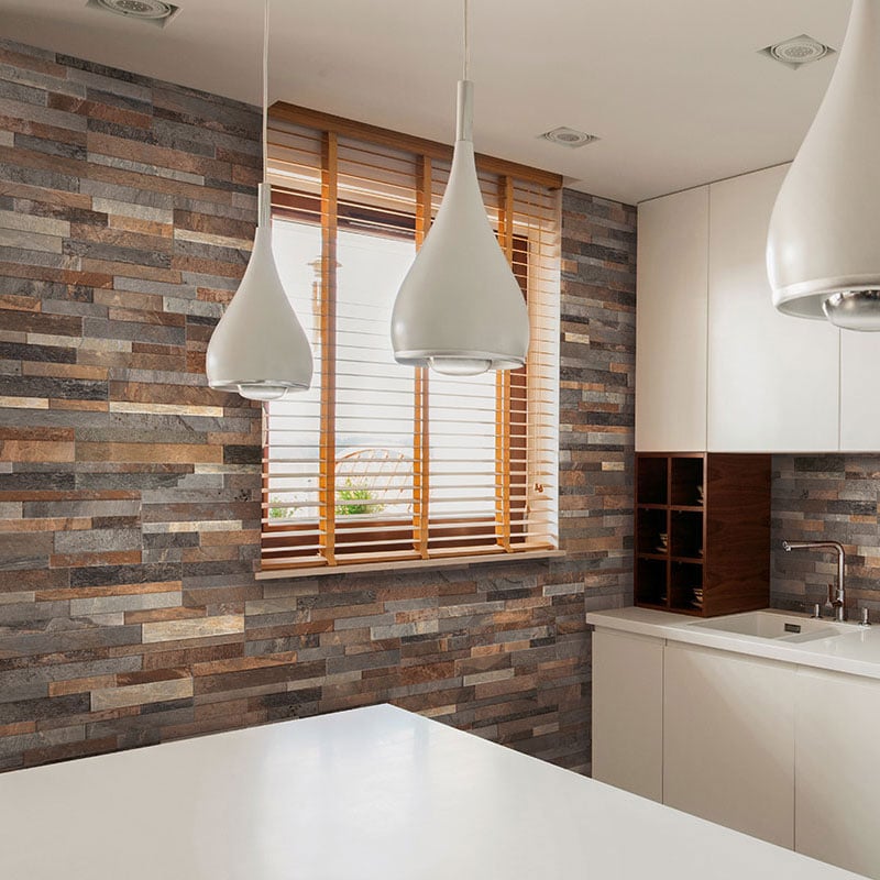 Gold Porcelain Stacked Stone - Dekora Ledger Panels