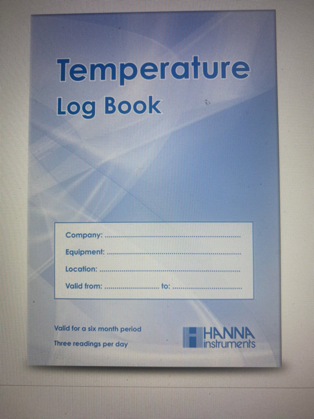 Termometer Log Book Temperature Log Book
