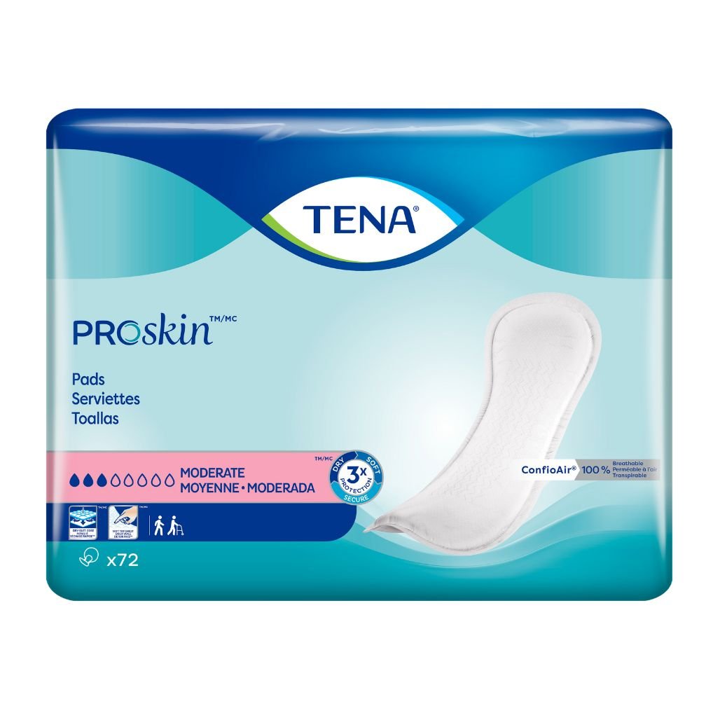 Tena Light Pads Moderate Absorbency Unisex Adhesive Strip 11in Pack/72