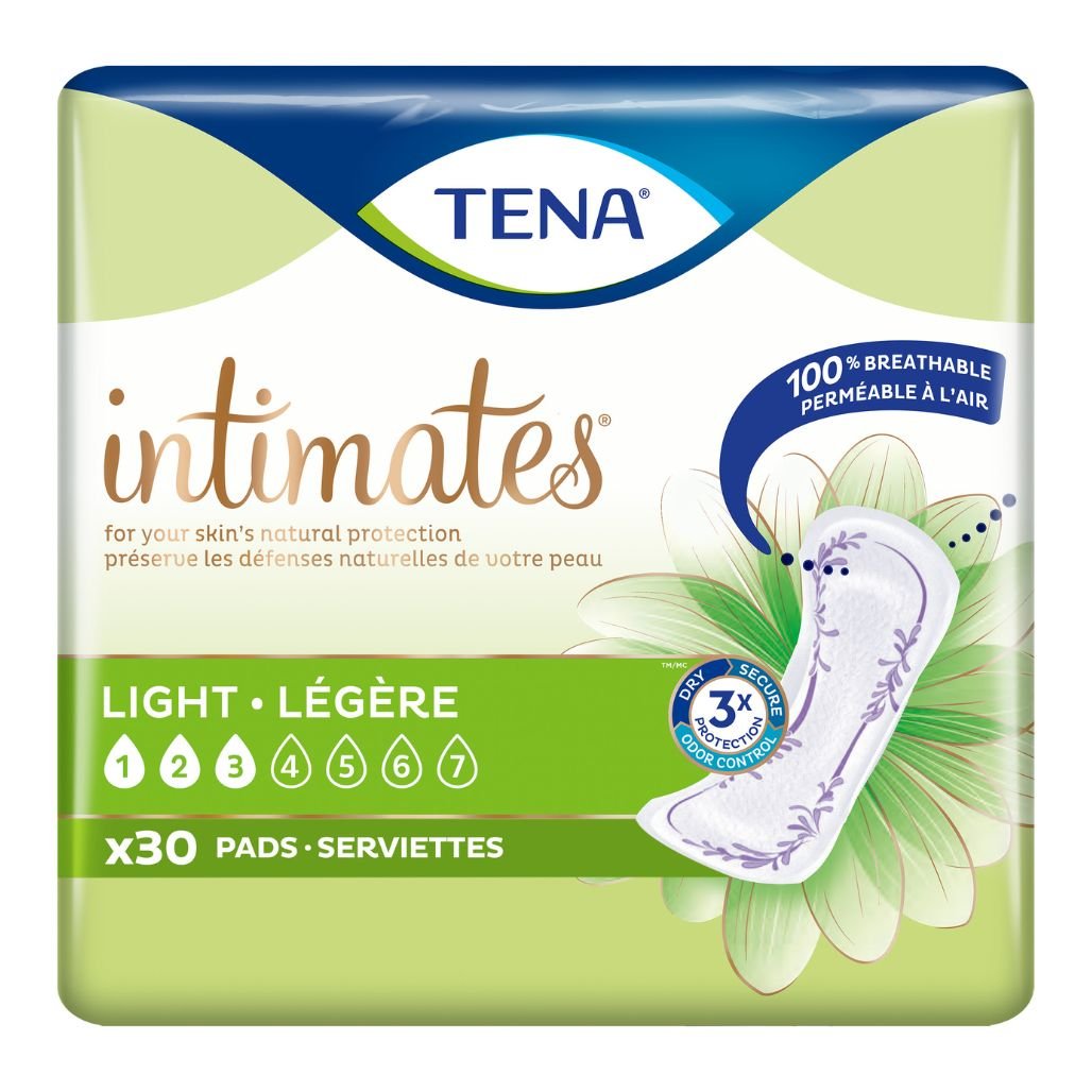Tena Intimates Pads for Women Ultra-Thin Light Absorbency Adhesive Strip 9in Pack/30