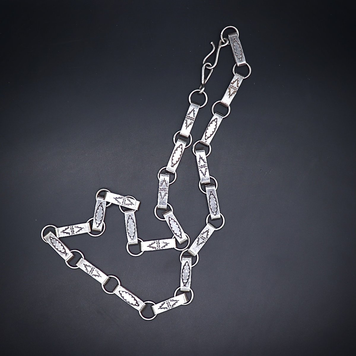 Toh-atin Gallery Durango Colorado Santo Domingo Sterling Silver Necklace by Anthony Lovato