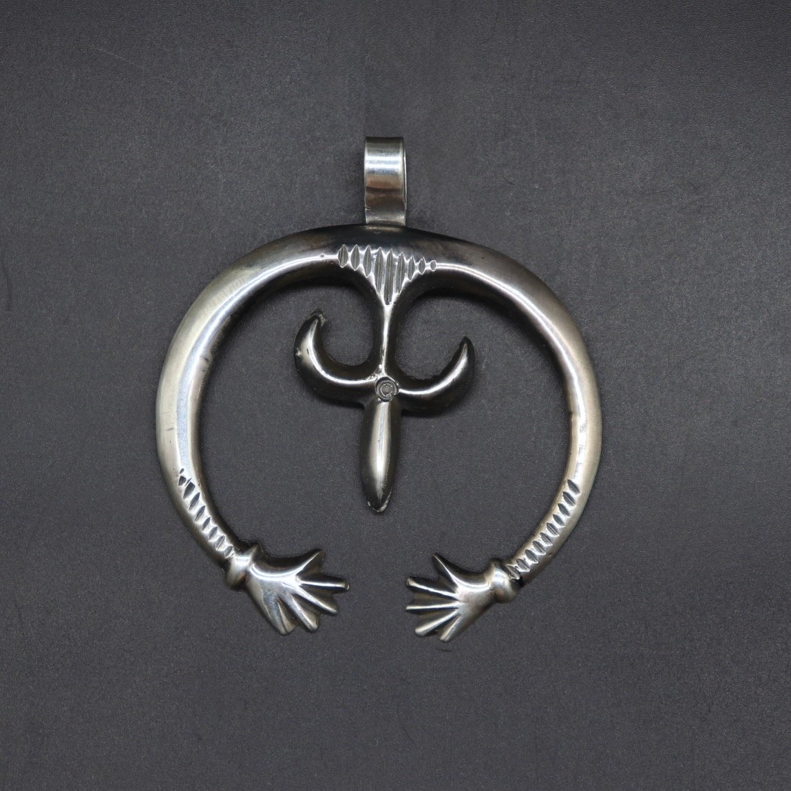 Toh-atin Gallery Durango Colorado Navajo Silver Naja Pendant by Wilson and Carol Begay