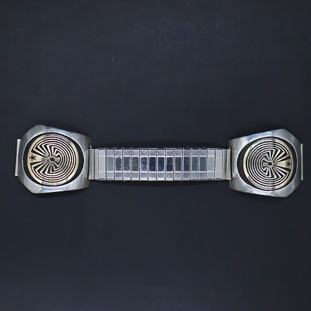 Toh-atin Gallery Durango Colorado Hopi Watch Band with 14Kt Gold and Silver Sterling by Jason Takala