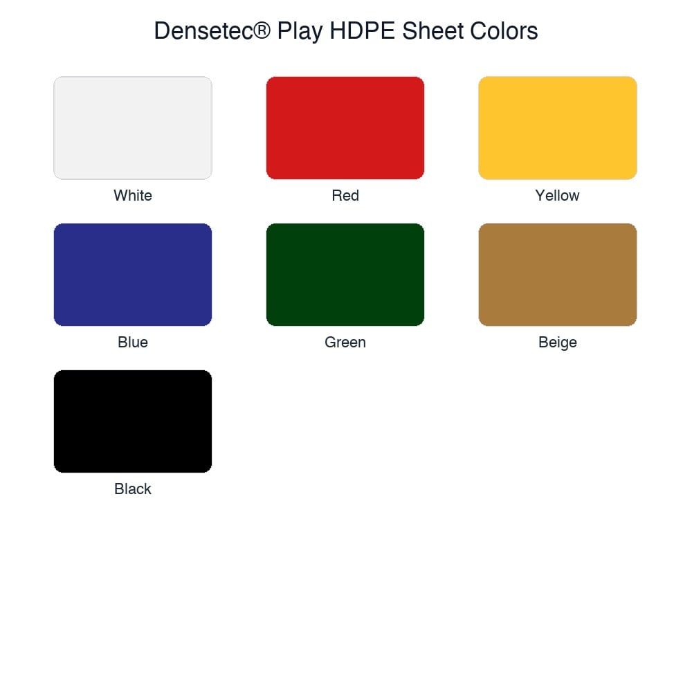 DENSETEC PLAY color chart showing available sheet colors