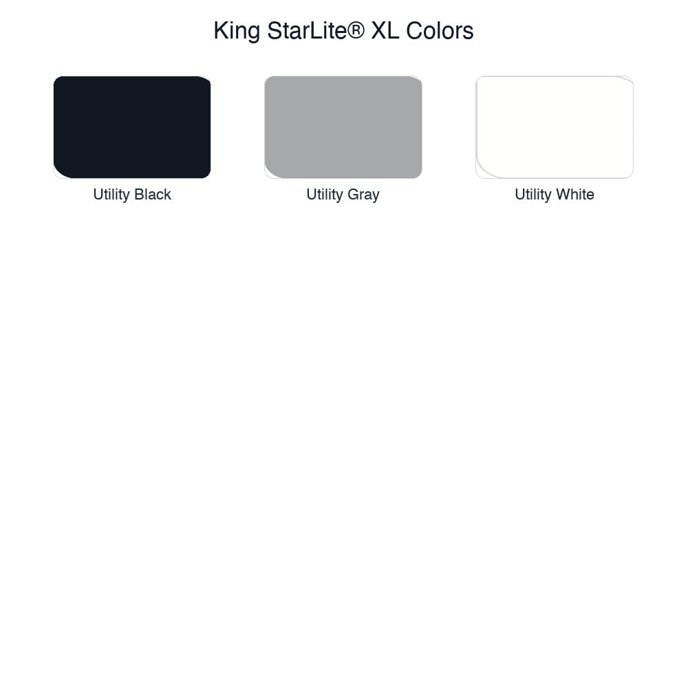 KING STARLITE XL color chart showing available sheet colors