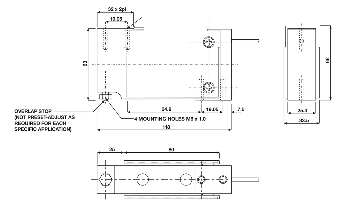 Tedea-Huntleigh 1015-20kg 01015-020K-D5-55F Single Point Load Cell dimensions drawing