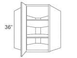Assembled Classic Fudge 27" X 36" Diagonal Corner Wall Cabinet
