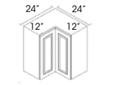 Assembled Classic Fudge  24" X 30" Wall Corner Cabinet With Bi-Fold Door