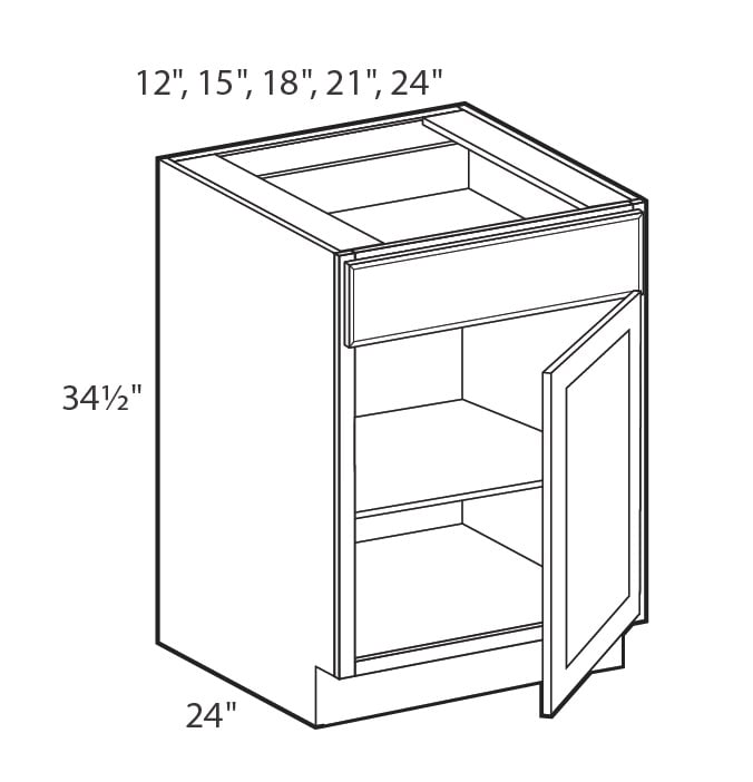 Timeless Pewter 12" Base Cabinet
