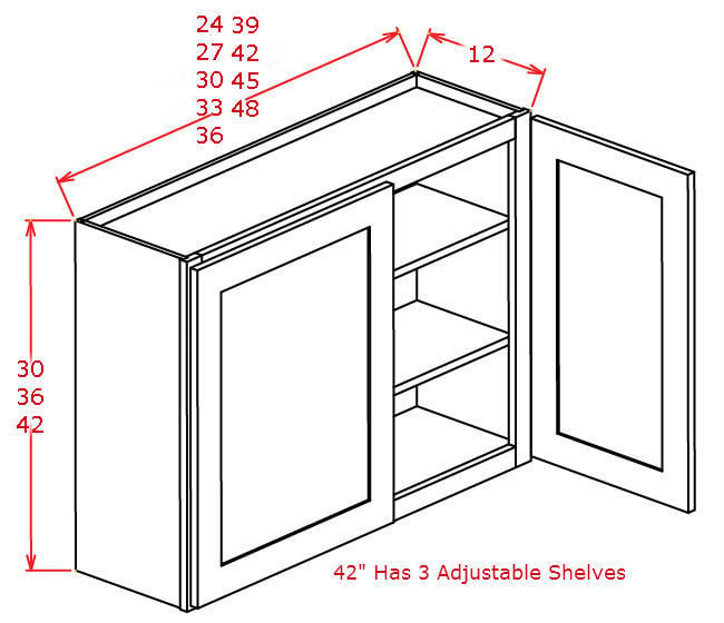 Cottage Cream Shaker 30" X 36" Wall Cabinet