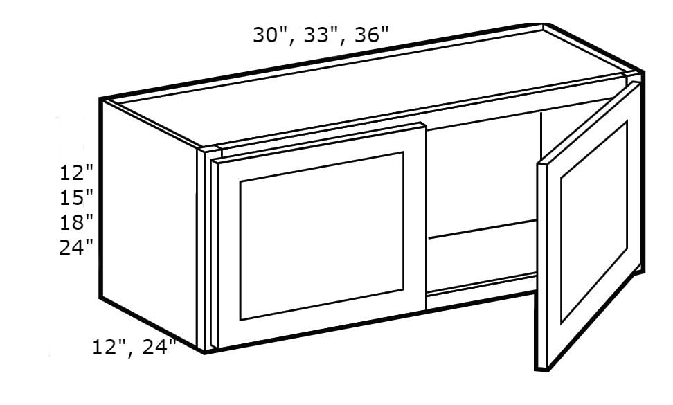 WoodCabinest4Less, Classic Grey 33" X 18"  X 24" Refrigerator Wall Cabinet