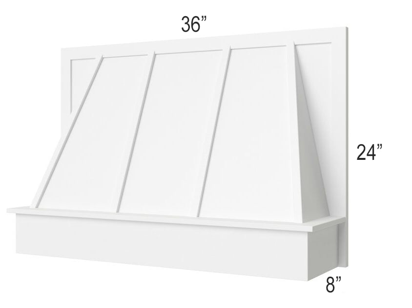 Classic White 36" Wall Hood That Installs Between Two Cabinets, WoodCabinets4Less-Color Image