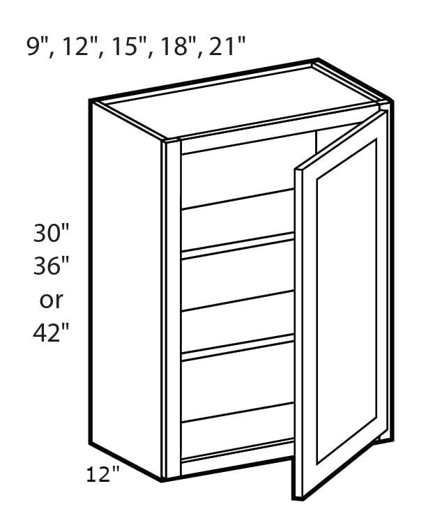 WoodCabinets4Less, Knotty Hickory Shaker 21"X36" Wall Cabinet