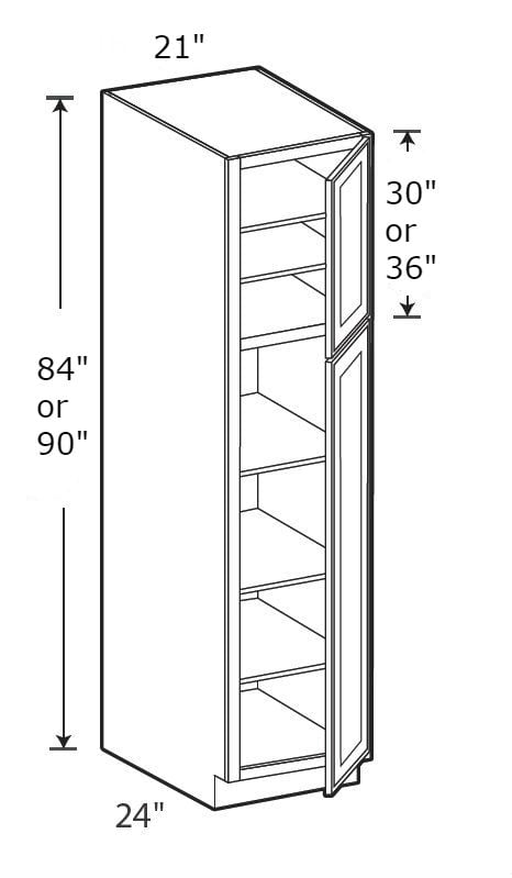 Timeless Pewter 21" X 90" Pantry Cabinet