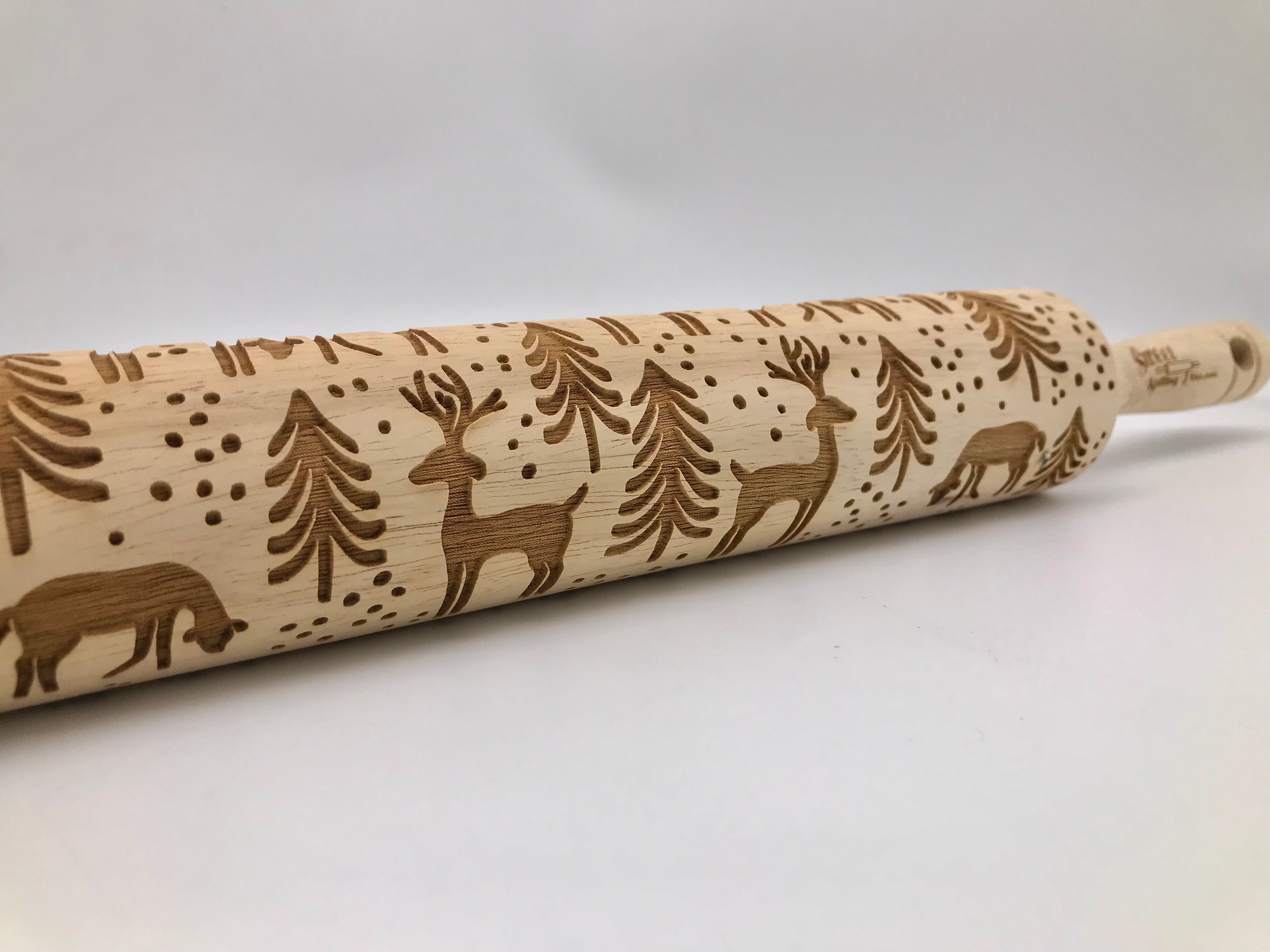 Rolling Pin - Deer and Trees