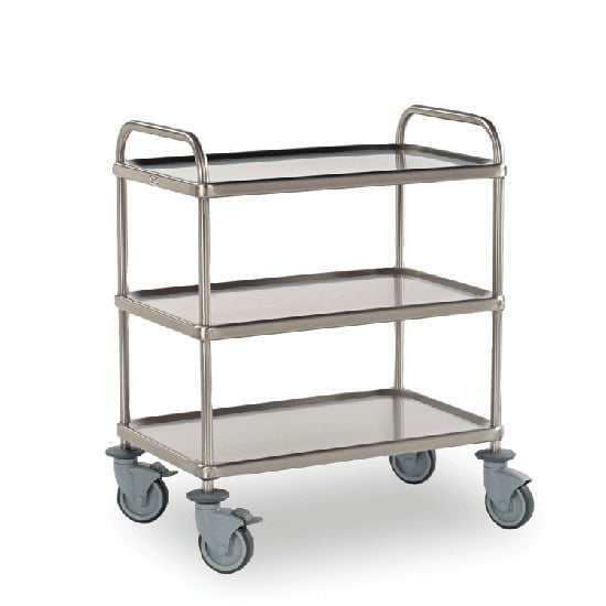 Matfer Bourgeat 778506 Fully Welded Stainless Steel 3-Shelf Serving Trolley