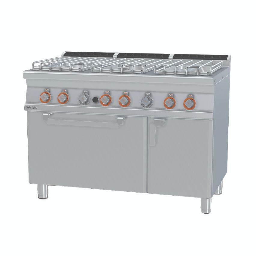 Lotus 08681251 - 6 Burner Gas Range with Gas Static Oven