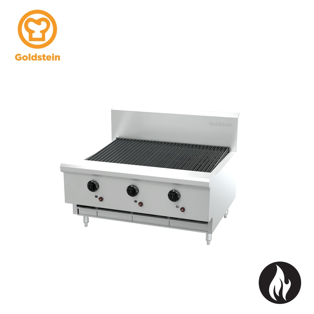 Goldstein RBA36L-X 915mm Radiant Gas Char Broiler with Splashback