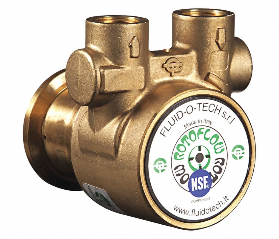Fluid-O-Tech 3/8" Brass Rotary Vane Pump
