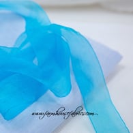1" Sheer Organza Ribbon, Turquoise, Nylon Organza