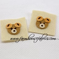 Adorable Felt Bear Motif Approx: 1 1/2", Set of 2 