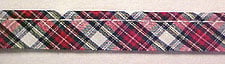 Mini-Tartan Pima Cotton, Red/Wht/Grn/Blk Piping 