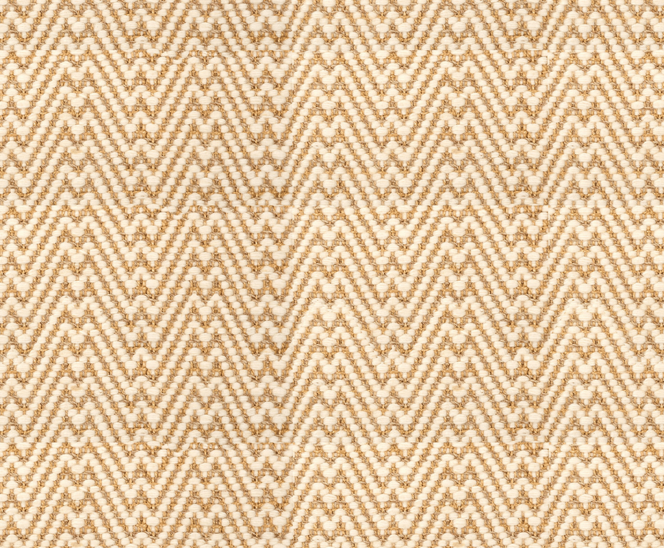 Detailed macro swatch of Kravet Durban Natural carpet highlighting the tan sisal and white wool zig-zag/chevron.