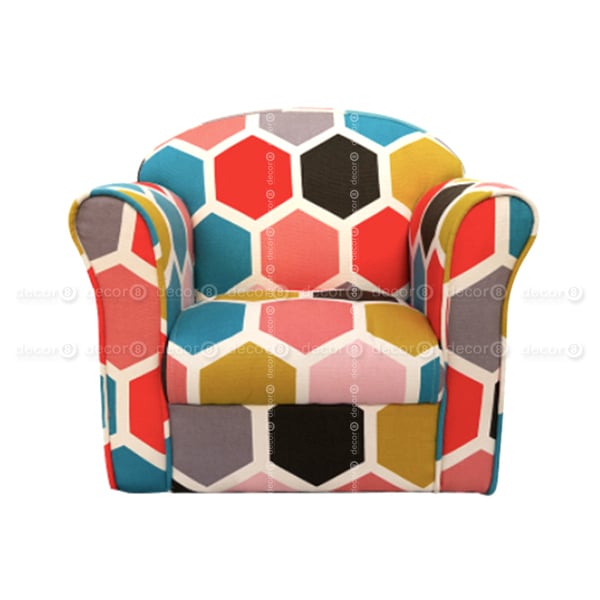 Kids Barnaby Lounge Chair - Hexagon Pattern