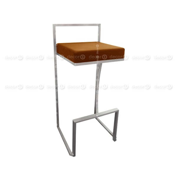 Aline Steel Barstool - Brown - Perspective View