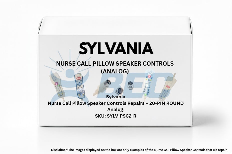 Trusted repair service for Sylvania nurse call pillow speaker boards – 20-pin round analog units