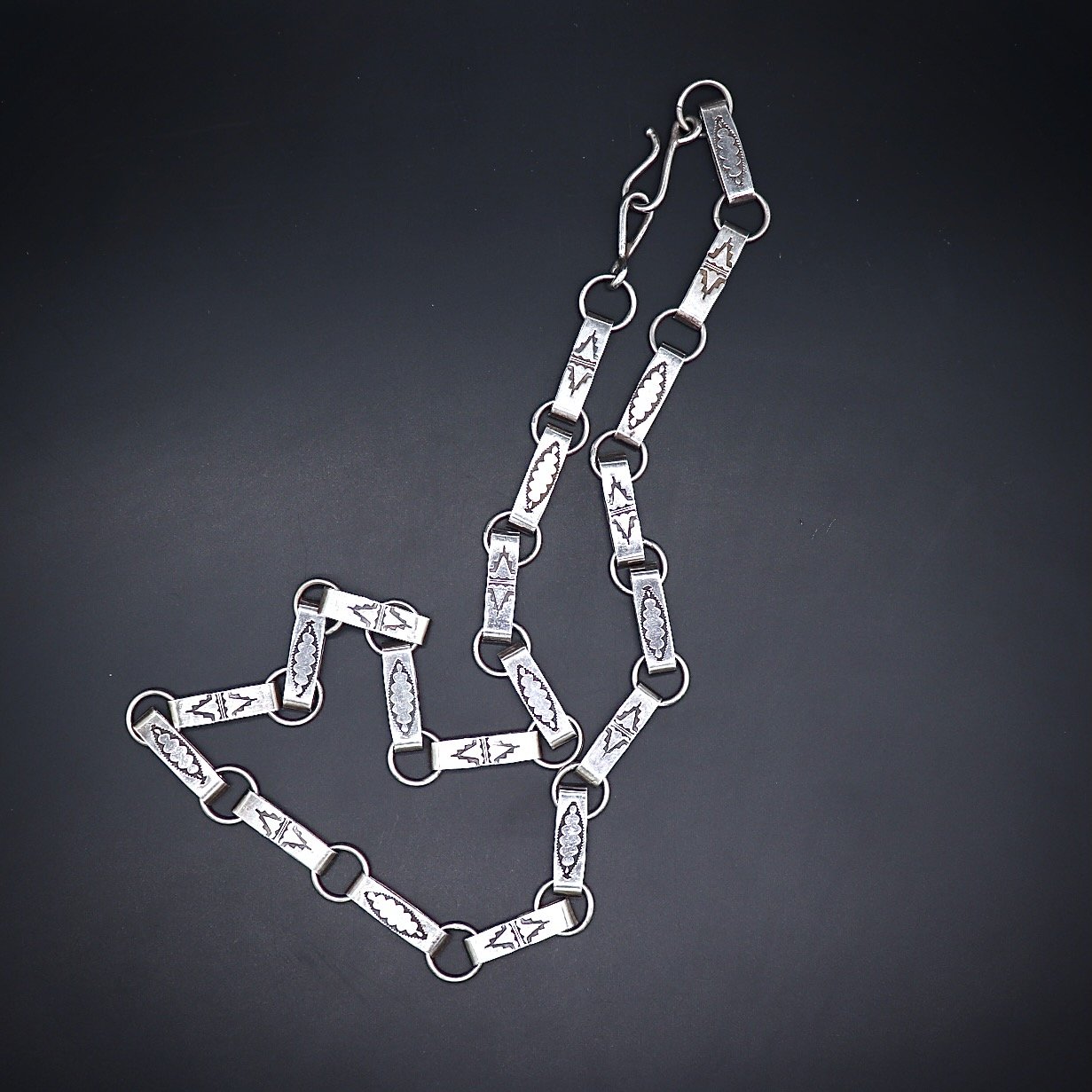 Toh-atin Gallery Durango Colorado Santo Domingo Sterling Silver Necklace by Anthony Lovato