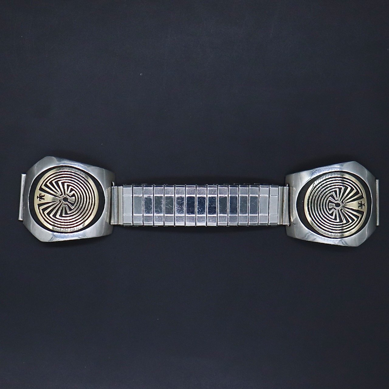 Toh-atin Gallery Durango Colorado Hopi Watch Band with 14Kt Gold and Silver Sterling by Jason Takala